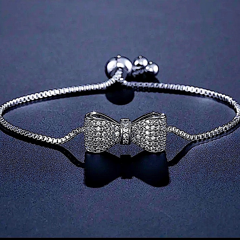 White Gold Plated Bow Knot Bracelet